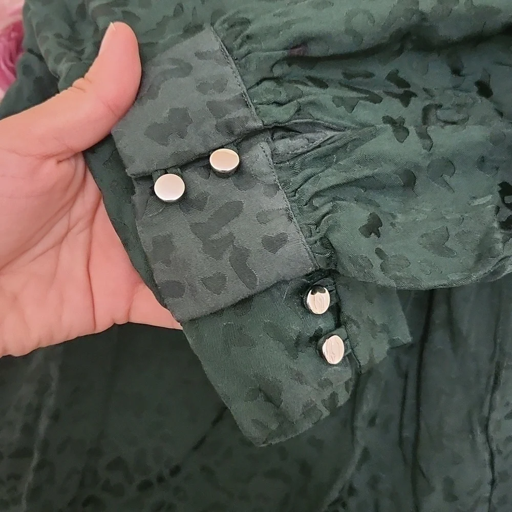 Leopard print Green Girls Dress Party Wedding Christmas Xl